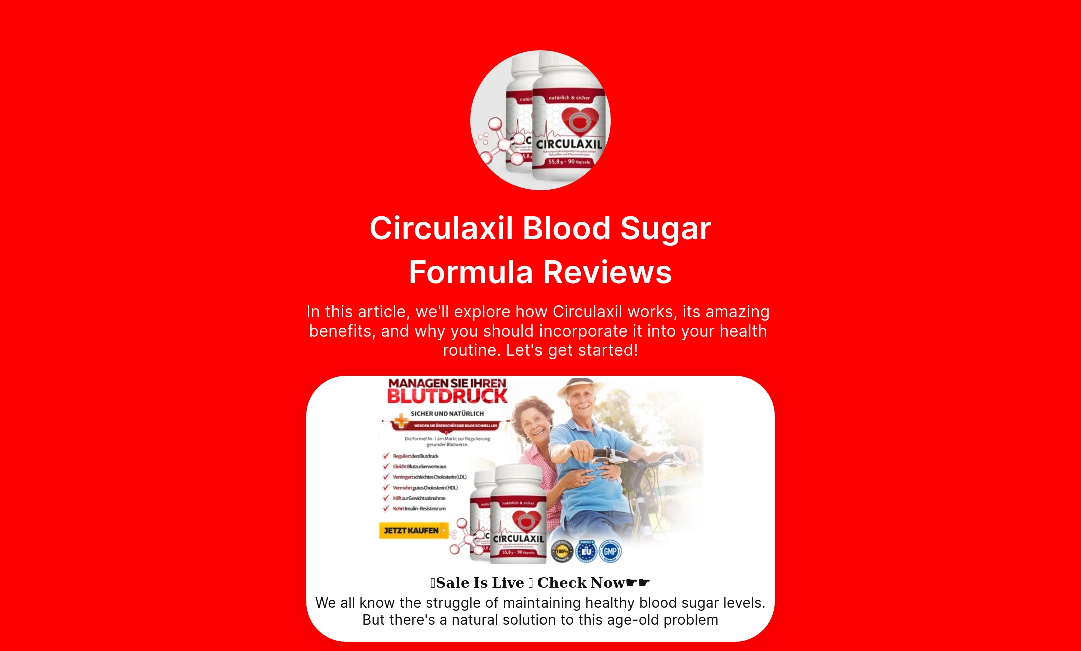 Circulaxil Blood Sugar Formula Reviews' Flowpage