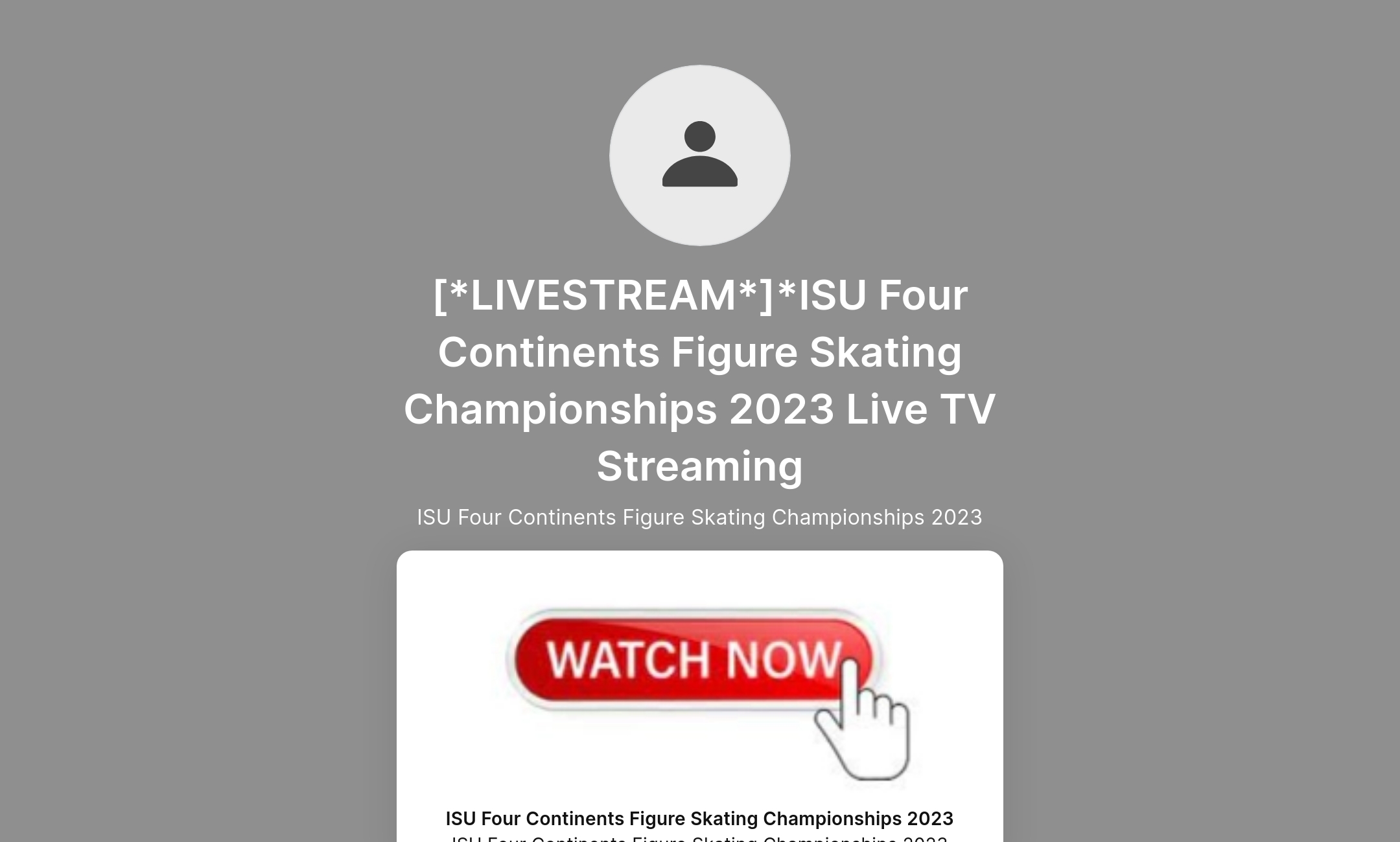 [*LIVESTREAM*]*ISU Four Continents Figure Skating Championships 2023 Live TV Streaming's Flowpage