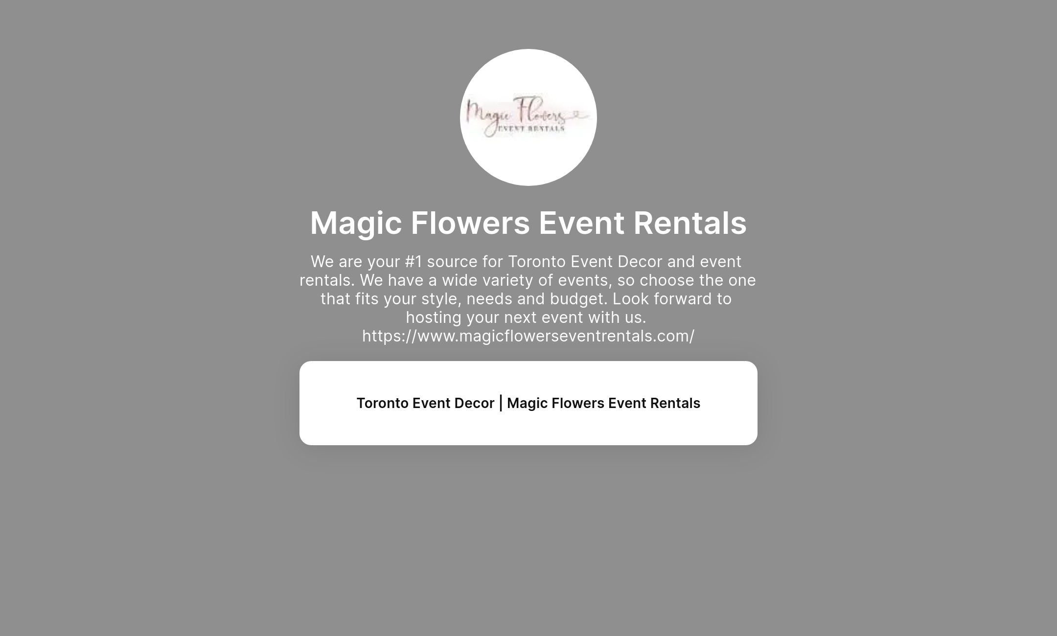 Magic Flowers Event Rentals' Flowpage