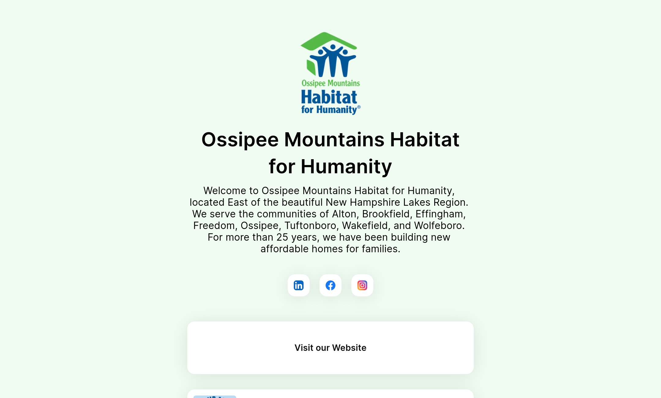 Ossipee Mountains Habitat for Humanity's Flowpage