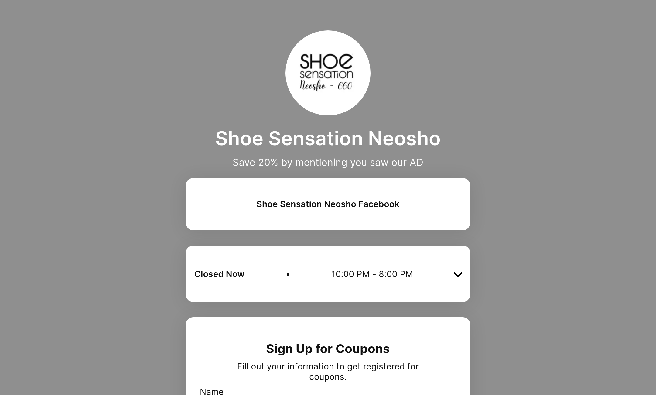 Shoe Sensation Neosho's Flowpage