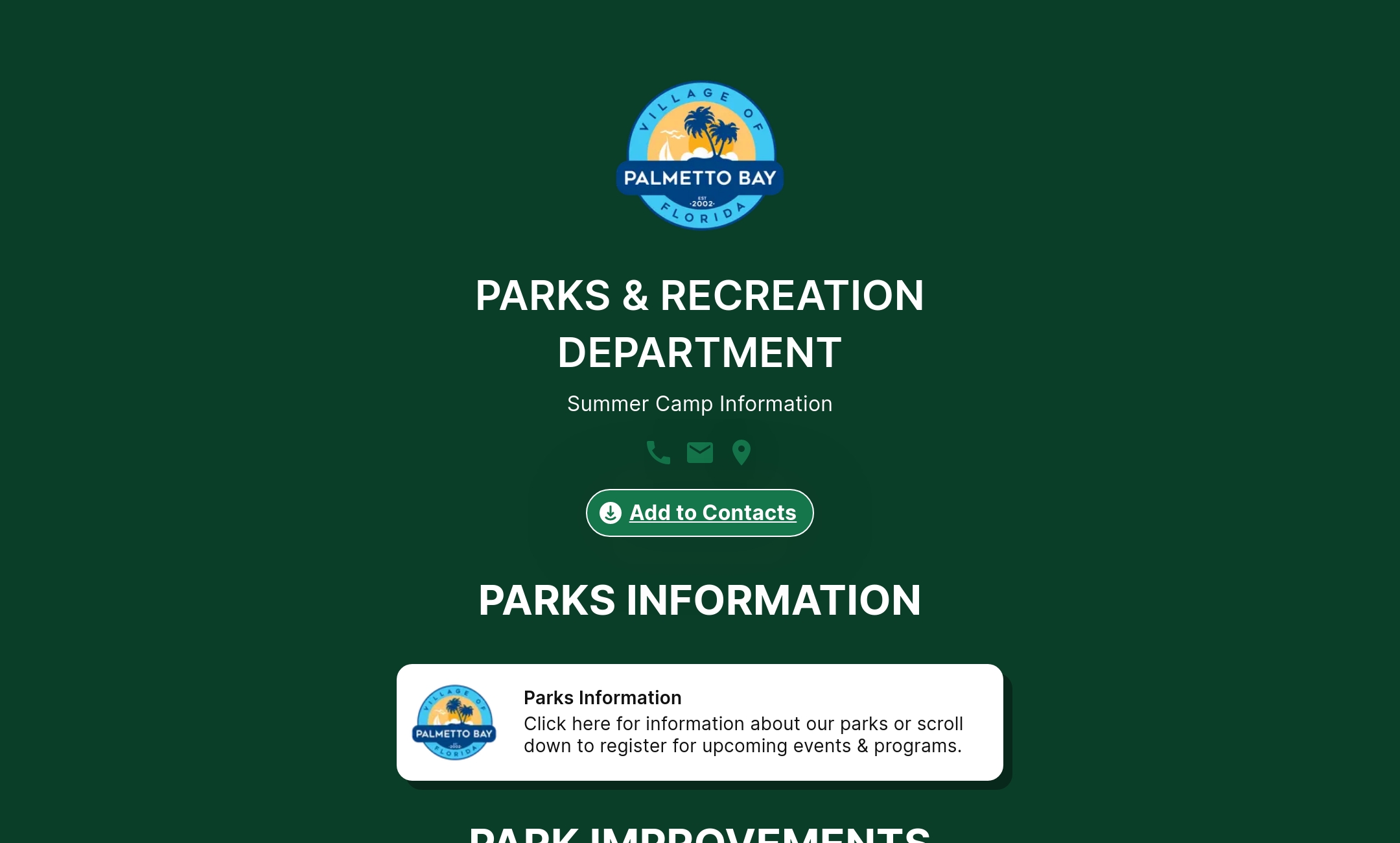 Village of Palmetto Bay Parks' Flowpage